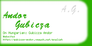 andor gubicza business card